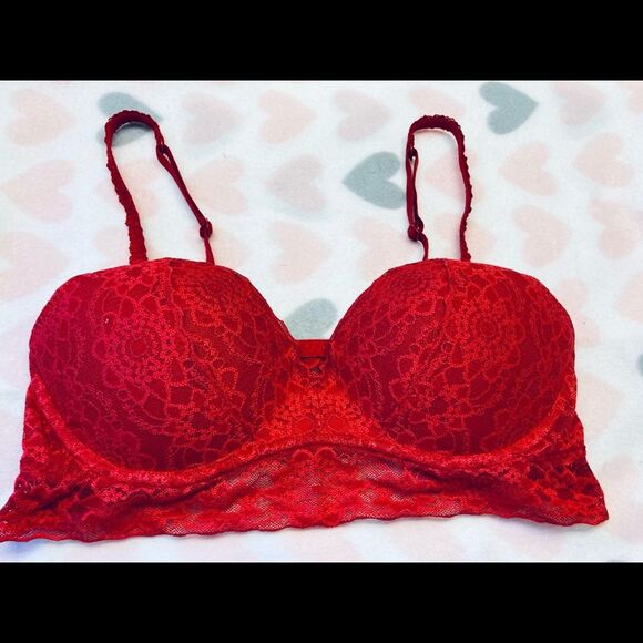 Victoria’s Secret Pink Bra Size Medium (A-C) Red - Picture 3 of 8